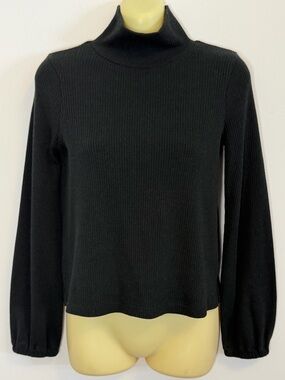 Madewell Black Ribbed Turtleneck Sweater